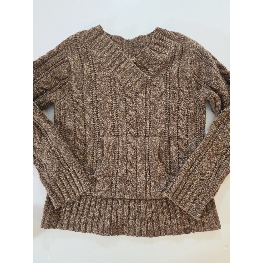 Vintage EMS Eastern Mountain Sports Brown Lambswool Cable Knit Sweater Women's L